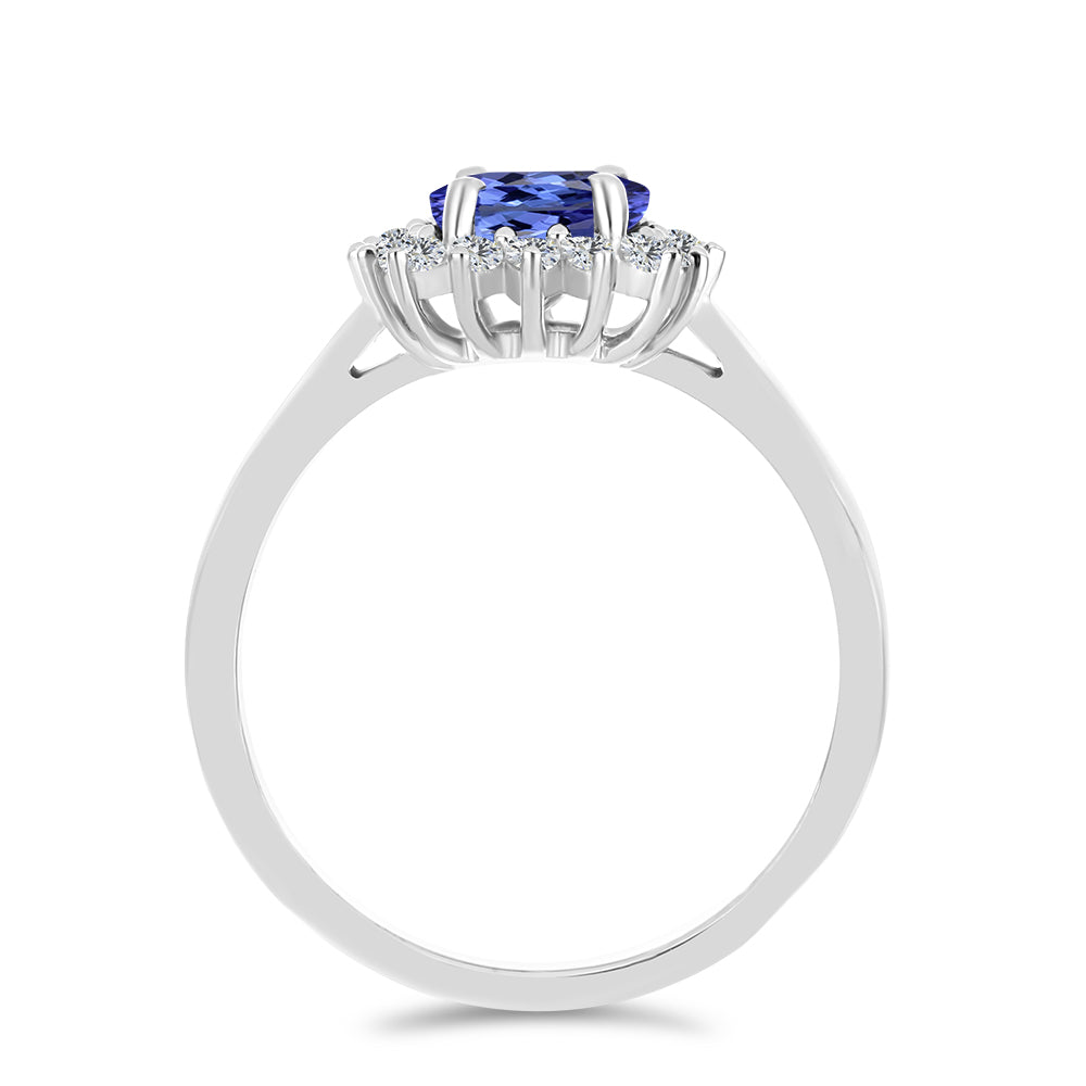 Anillo de Plata con Tanzanita y Topacio Blanco 2 