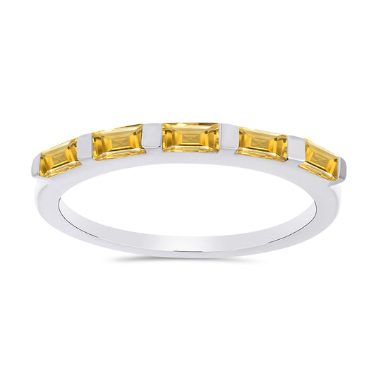 Anillo de Plata con Citrino de los Montes Urales