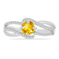 Anillo de Plata con Citrino de los Montes Urales y Topacio Blanco