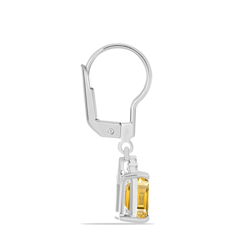 Pendientes de Plata con Citrino de los Montes Urales y Topacio Blanco 2 