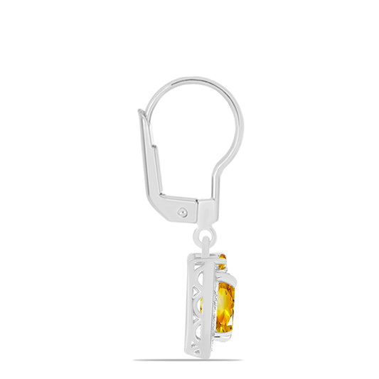 Pendientes de Plata con Citrino de los Montes Urales y Topacio Blanco