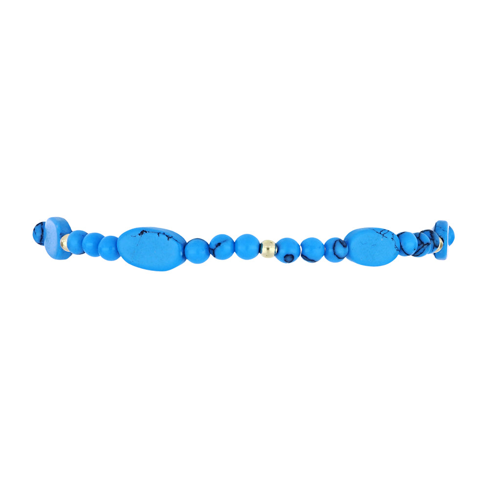 Pulsera de Plata Bañada en Oro con Turquesa Bella Durmiente 2 