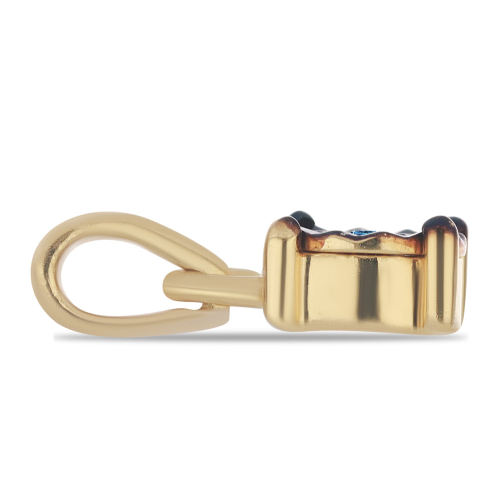 Colgante de Plata Bañada en Oro con Diamante Azul 2 