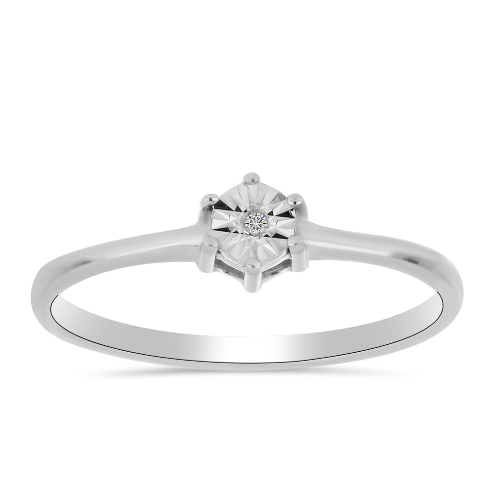 Anillo de Plata con Diamante blanco