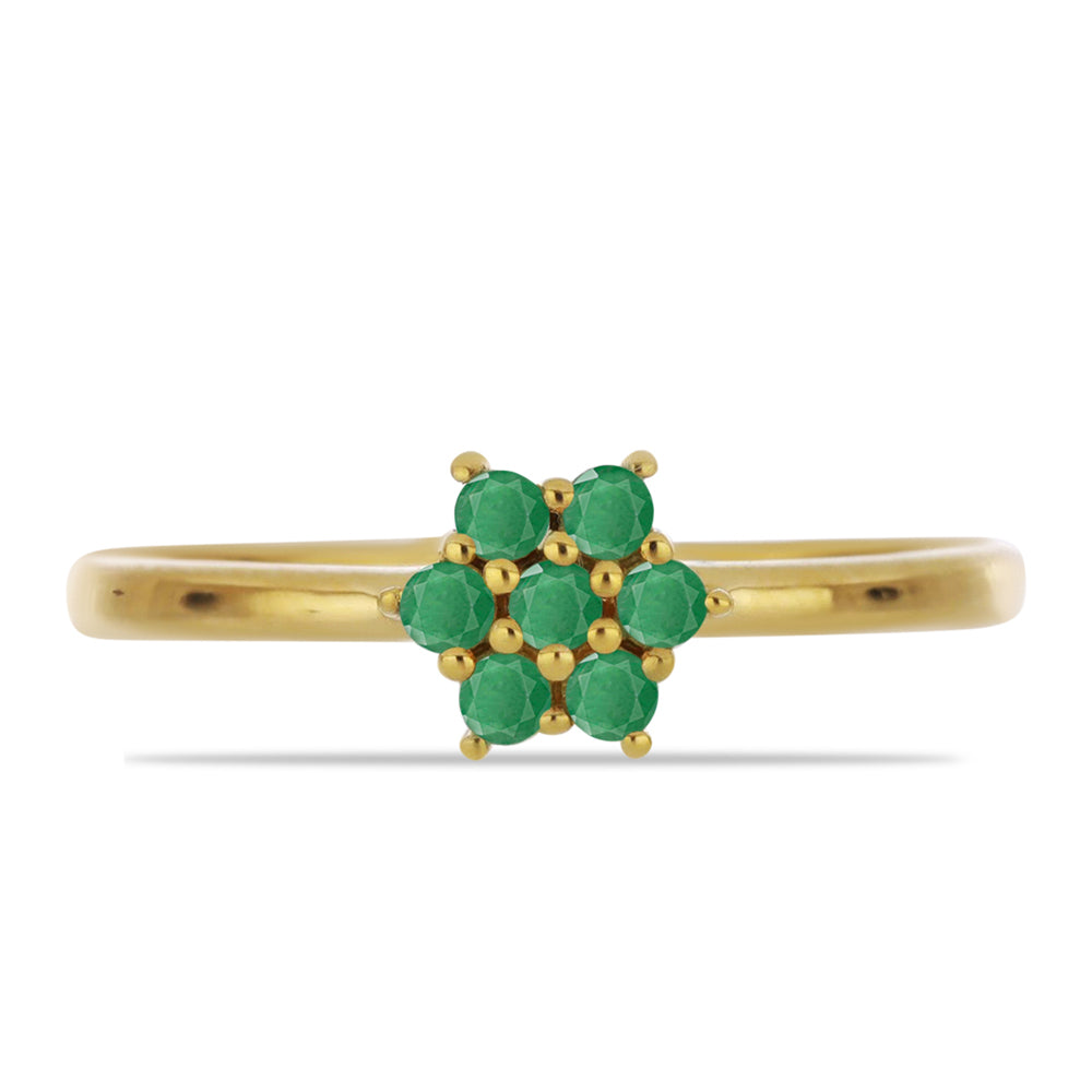 Anillo de Plata Bañada en Oro con Esmeralda de Brasil 1 