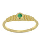 Anillo de Plata Bañada en Oro con Esmeralda de Brasil
