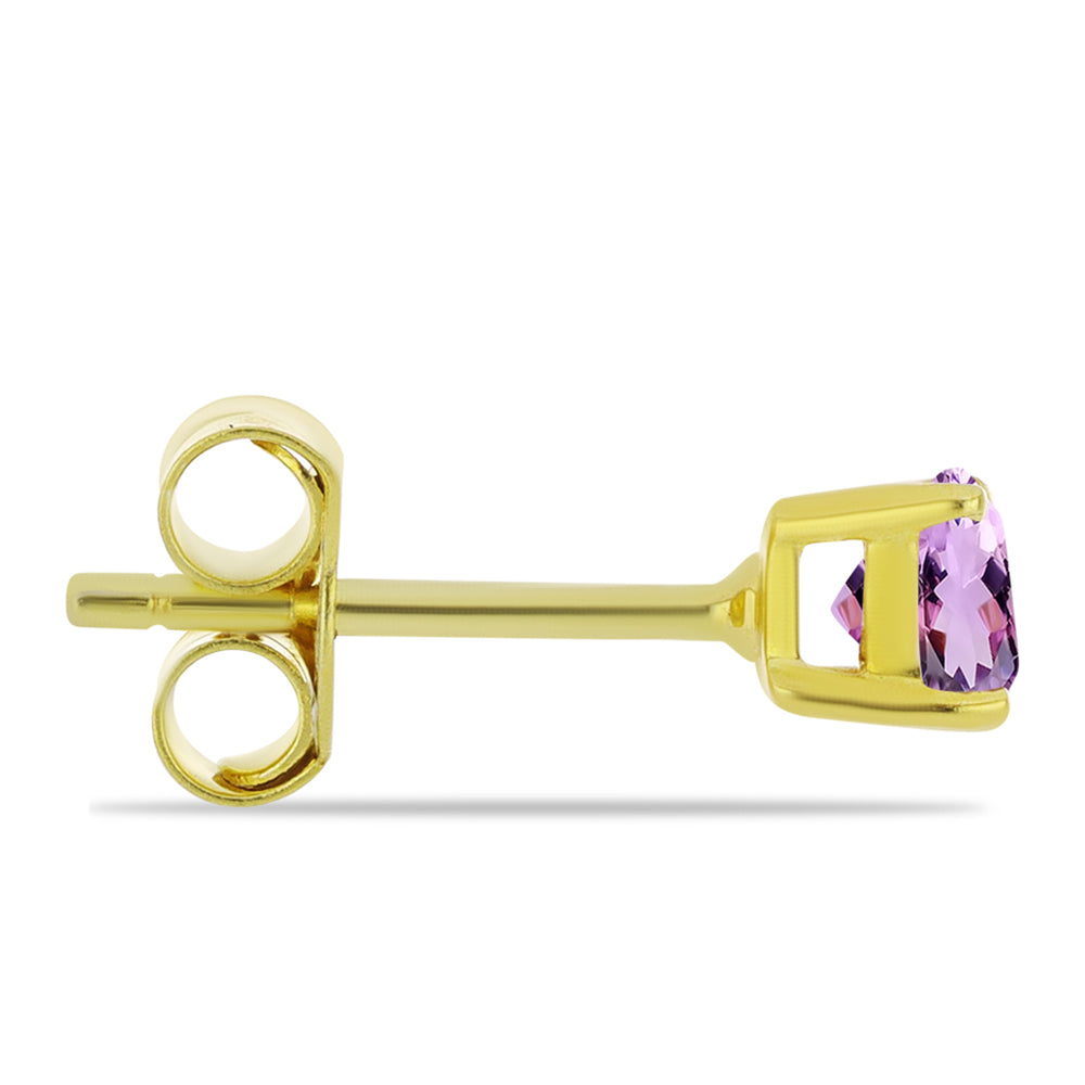 Pendientes de Plata Bañada en Oro con Amatista Rosa de Francia 2 