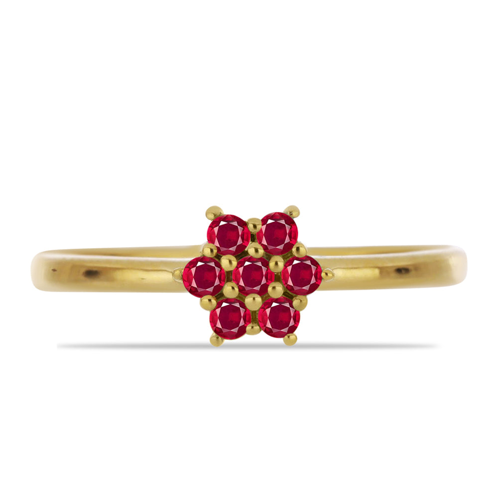 Anillo de Plata Bañada en Oro con Rubí de Madagascar 1 