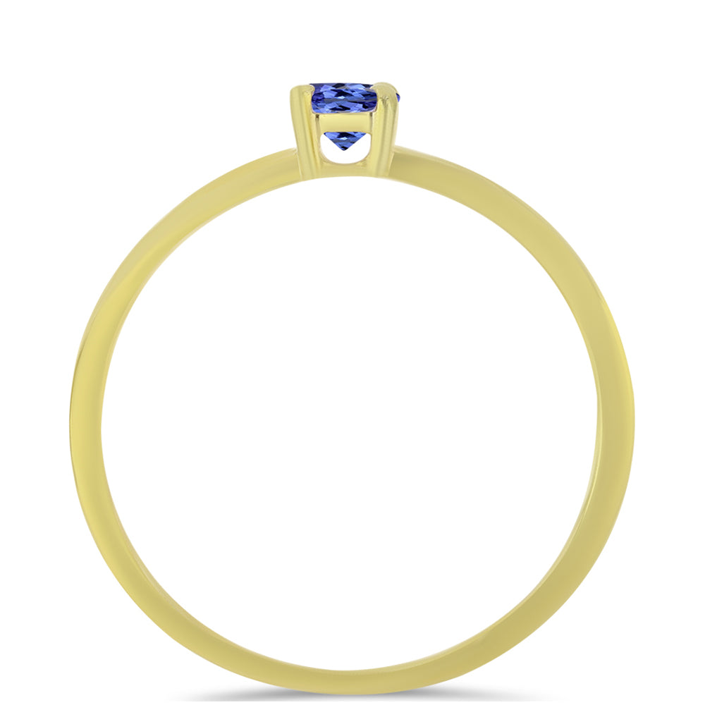 Anillo de Plata Bañada en Oro con Tanzanita