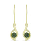 Pendientes de Plata Bañada en Oro con Diamante Verde