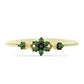 Anillo de Plata Bañada en Oro con Diamante Verde
