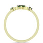 Anillo de Plata Bañada en Oro con Diamante Verde