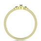 Anillo de Plata Bañada en Oro con Diamante Verde
