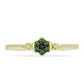 Anillo de Plata Bañada en Oro con Diamante Verde