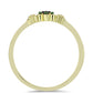 Anillo de Plata Bañada en Oro con Diamante Verde