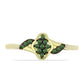 Anillo de Plata Bañada en Oro con Diamante Verde