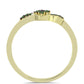 Anillo de Plata Bañada en Oro con Diamante Verde
