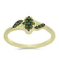 Anillo de Plata Bañada en Oro con Diamante Verde