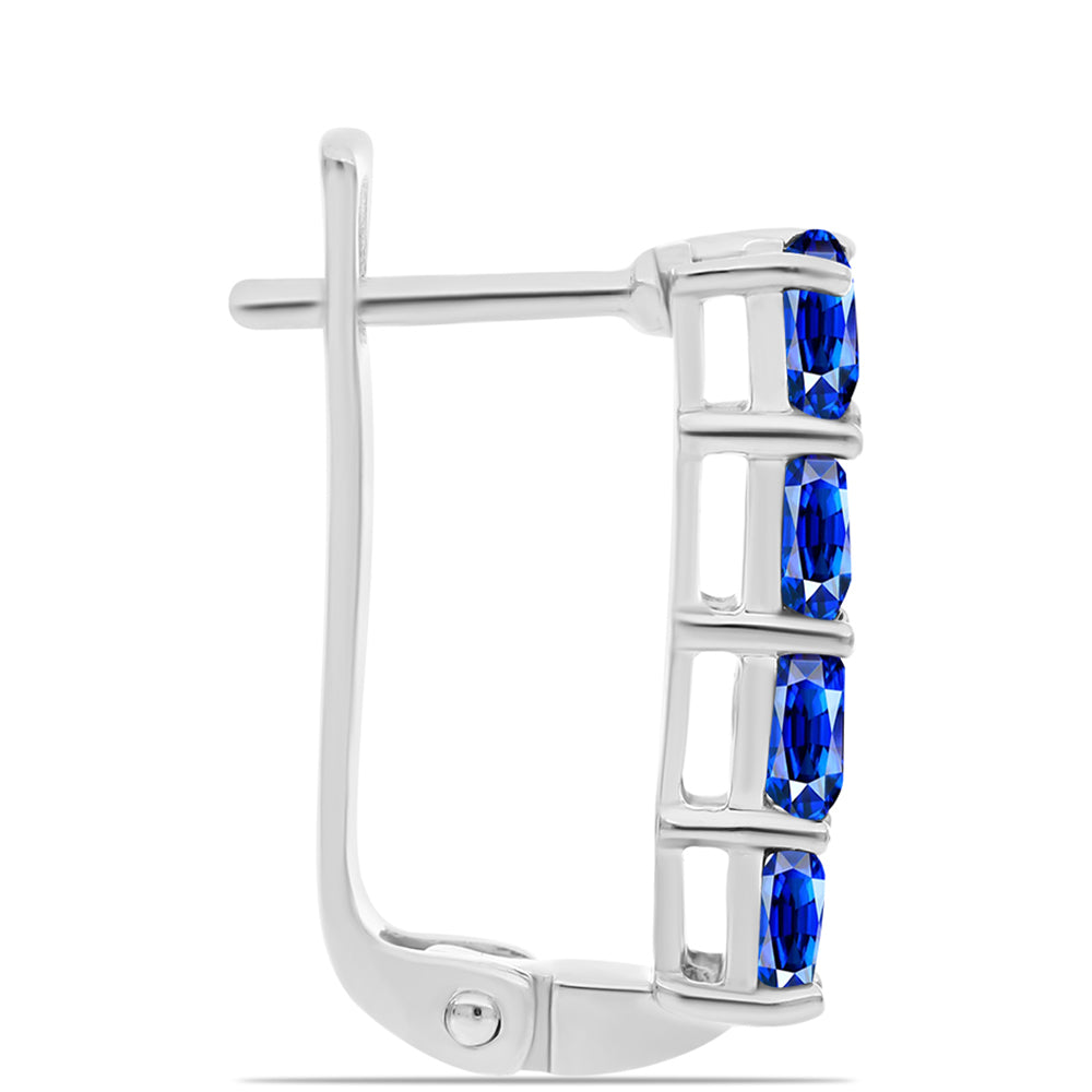 Pendientes de Plata con Zafiro Azul Australiano 2 