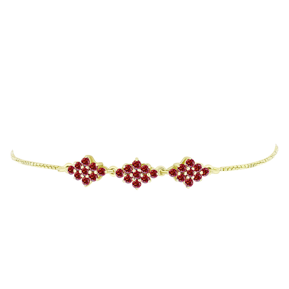 Pulsera de Plata Bañada en Oro con Majestuosa moisanita roja 2 