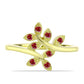 Anillo de Plata Bañada en Oro con Majestuosa moisanita roja