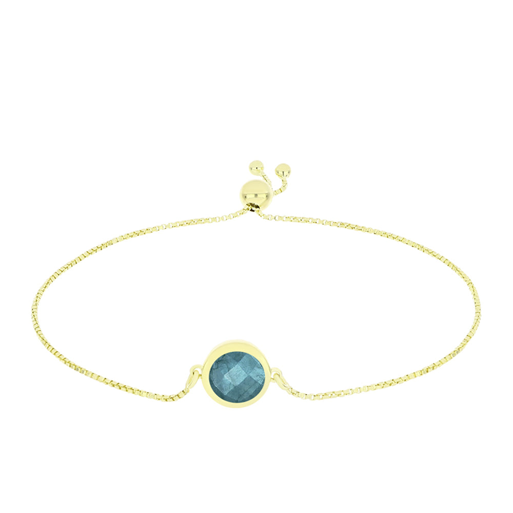 Pulsera de Plata Bañada en Oro con Labradorita 1 
