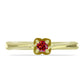 Anillo de Plata Bañada en Oro con Majestuosa moisanita roja
