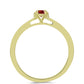 Anillo de Plata Bañada en Oro con Majestuosa moisanita roja