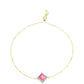 Pulsera de Plata Bañada en Oro con Ópalo Rosa Etíope de Lega Dembi y Topacio Blanco