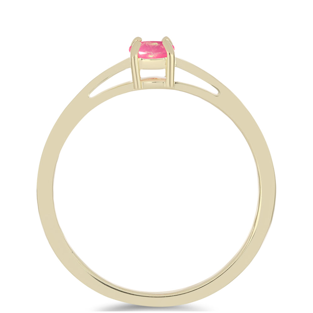 Anillo de Plata Bañada en Oro con Ópalo Rosa Etíope de Lega Dembi 2 