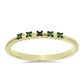Anillo de Plata Bañada en Oro con Diamante Verde