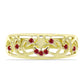 Anillo de Plata Bañada en Oro con Majestuosa moisanita roja