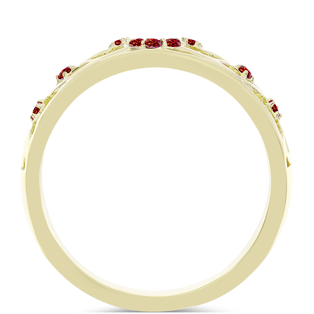 Anillo de Plata Bañada en Oro con Majestuosa moisanita roja 2 