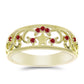 Anillo de Plata Bañada en Oro con Majestuosa moisanita roja