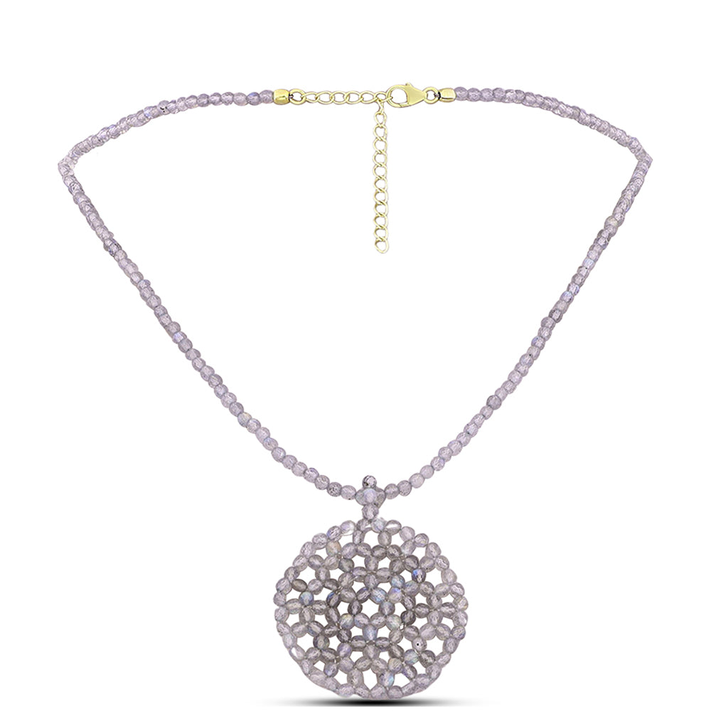 Collar de Plata Bañada en Oro con Labradorita 1 