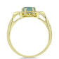 Anillo de Plata Bañada en Oro con Labradorita y Topacio Blanco