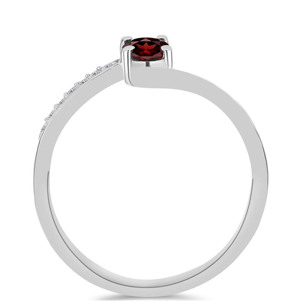 Anillo de Plata con Granate Barton y Topacio Blanco 2 