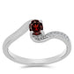 Anillo de Plata con Granate Barton y Topacio Blanco