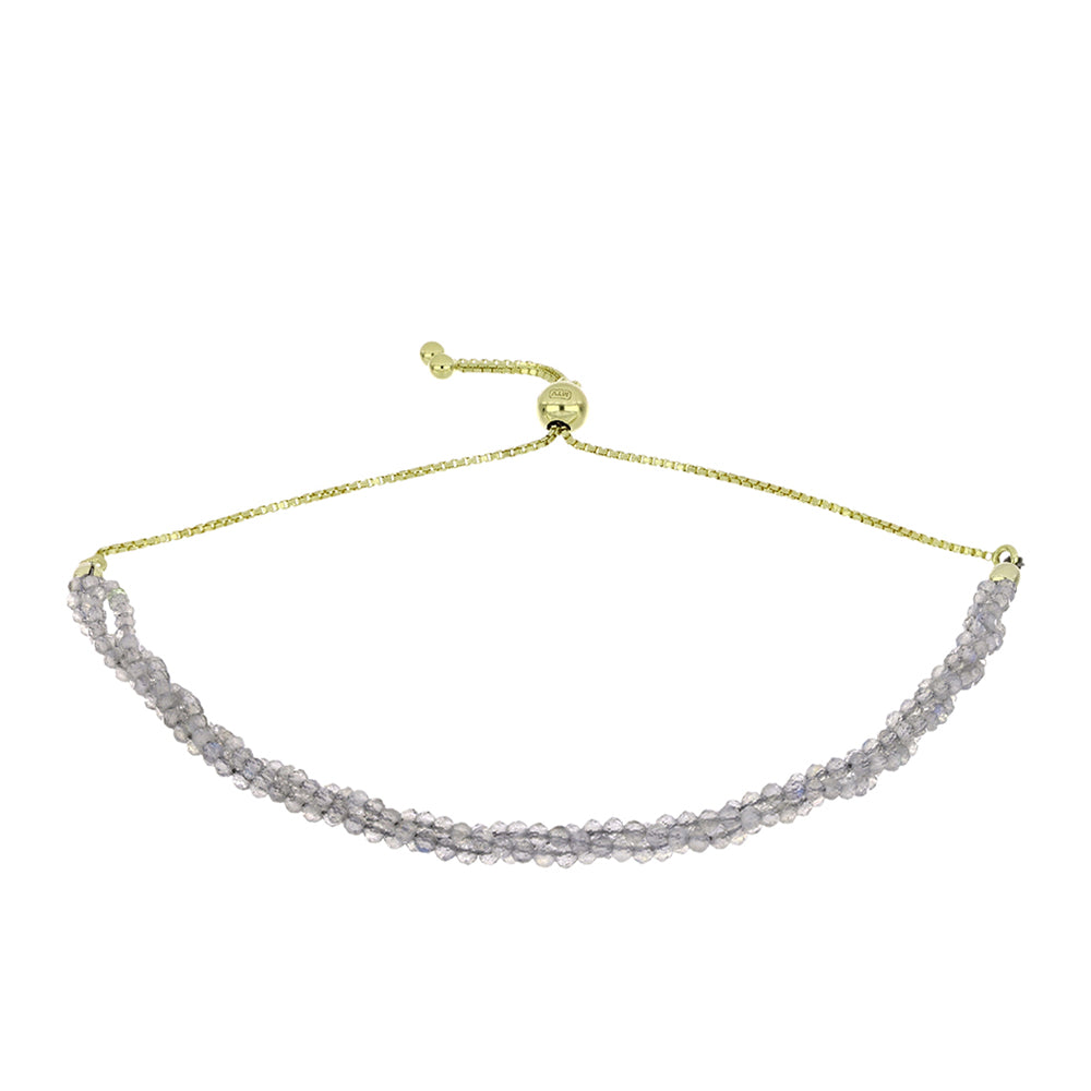 Pulsera de Plata Bañada en Oro con Labradorita 1 