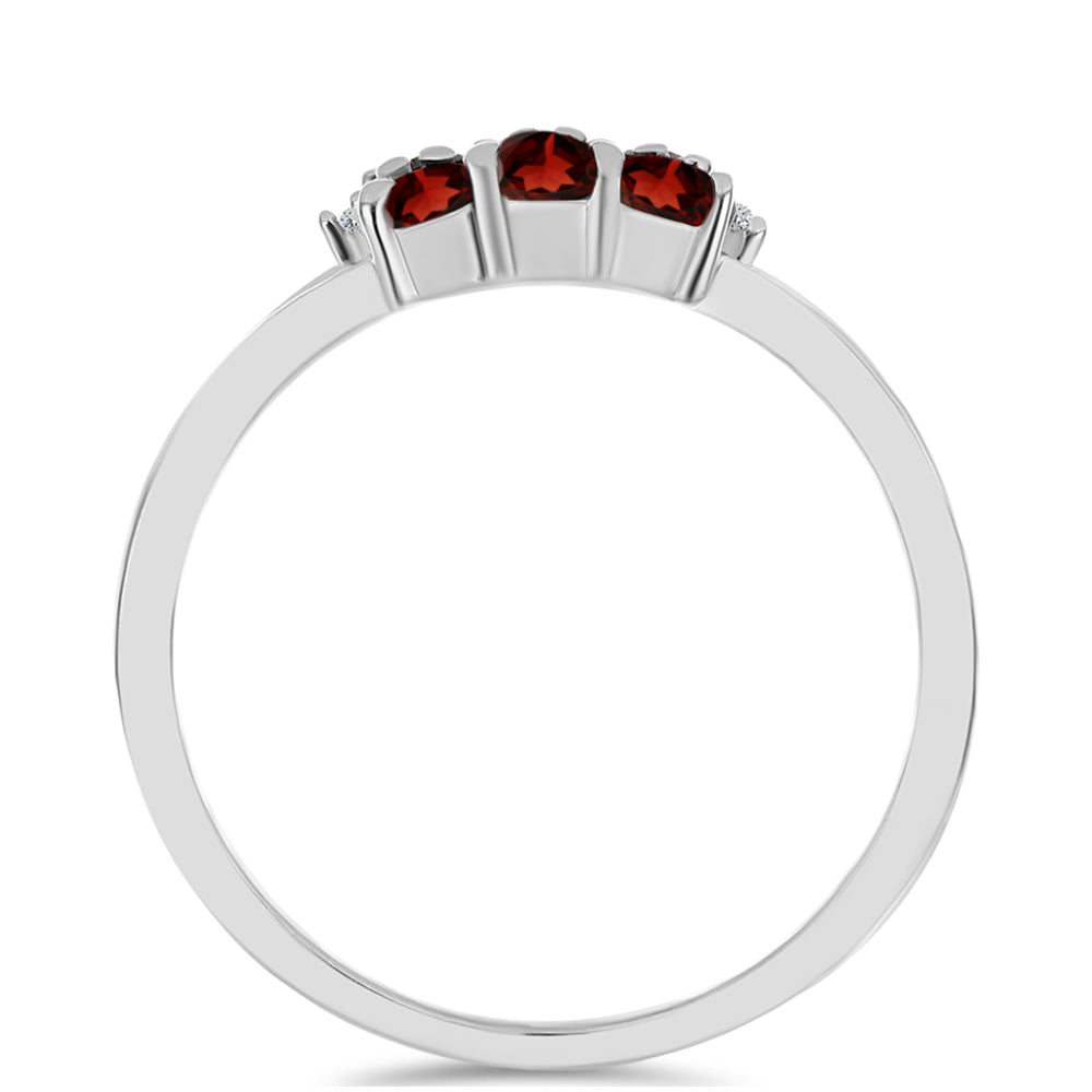 Anillo de Plata con Granate Barton y Topacio Blanco 2 