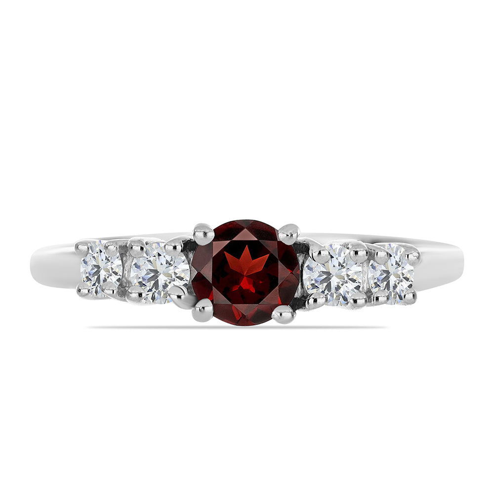 Anillo de Plata con Granate Barton y Topacio Blanco 1 