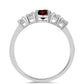 Anillo de Plata con Granate Barton y Topacio Blanco