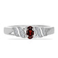 Anillo de Plata con Granate Barton y Topacio Blanco
