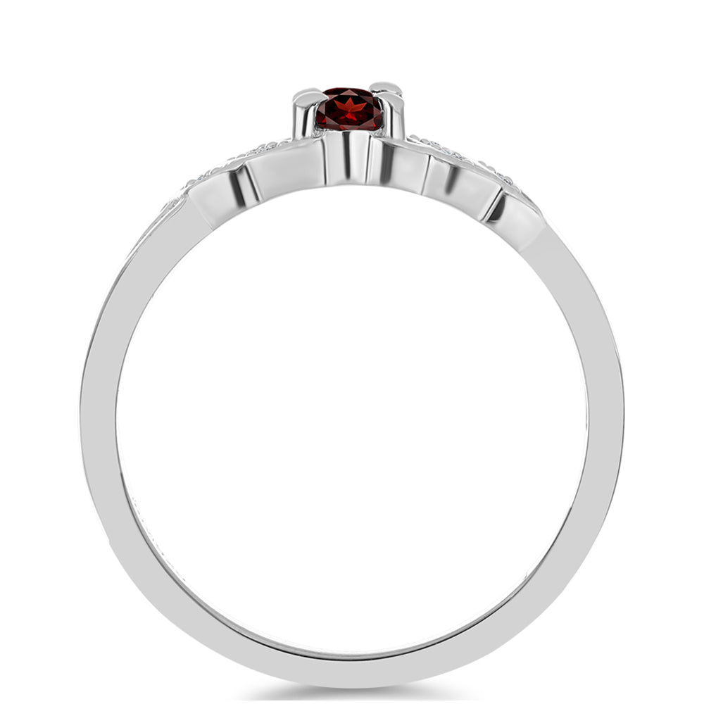 Anillo de Plata con Granate Barton y Topacio Blanco 2 