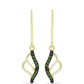 Pendientes de Plata Bañada en Oro con Diamante Verde