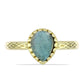 Anillo de Plata Bañada en Oro con Labradorita