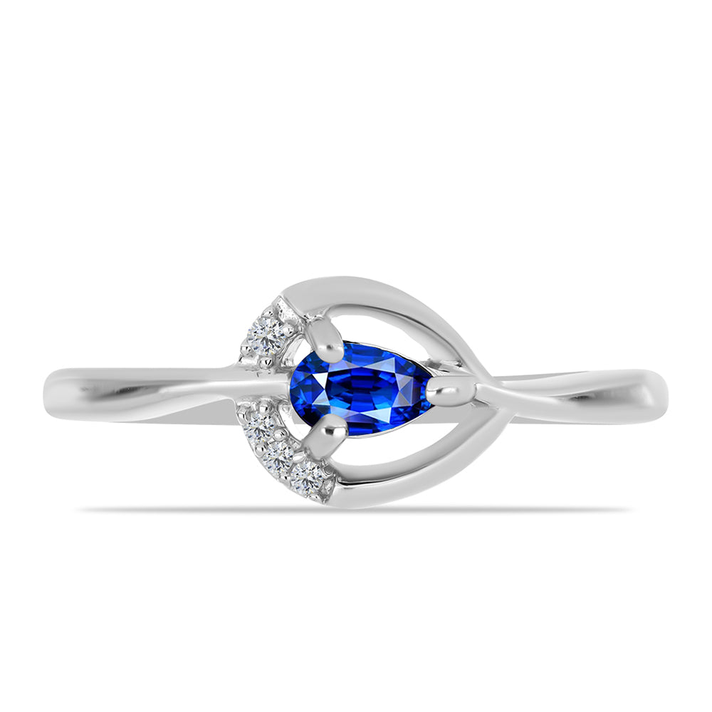 Anillo de Plata con Zafiro Azul Australiano y Topacio Blanco 1 