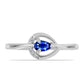 Anillo de Plata con Zafiro Azul Australiano y Topacio Blanco