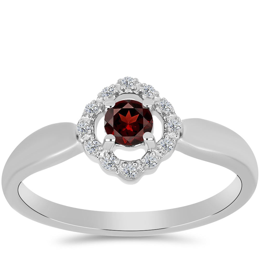 Anillo de Plata con Granate Barton y Topacio Blanco 3 