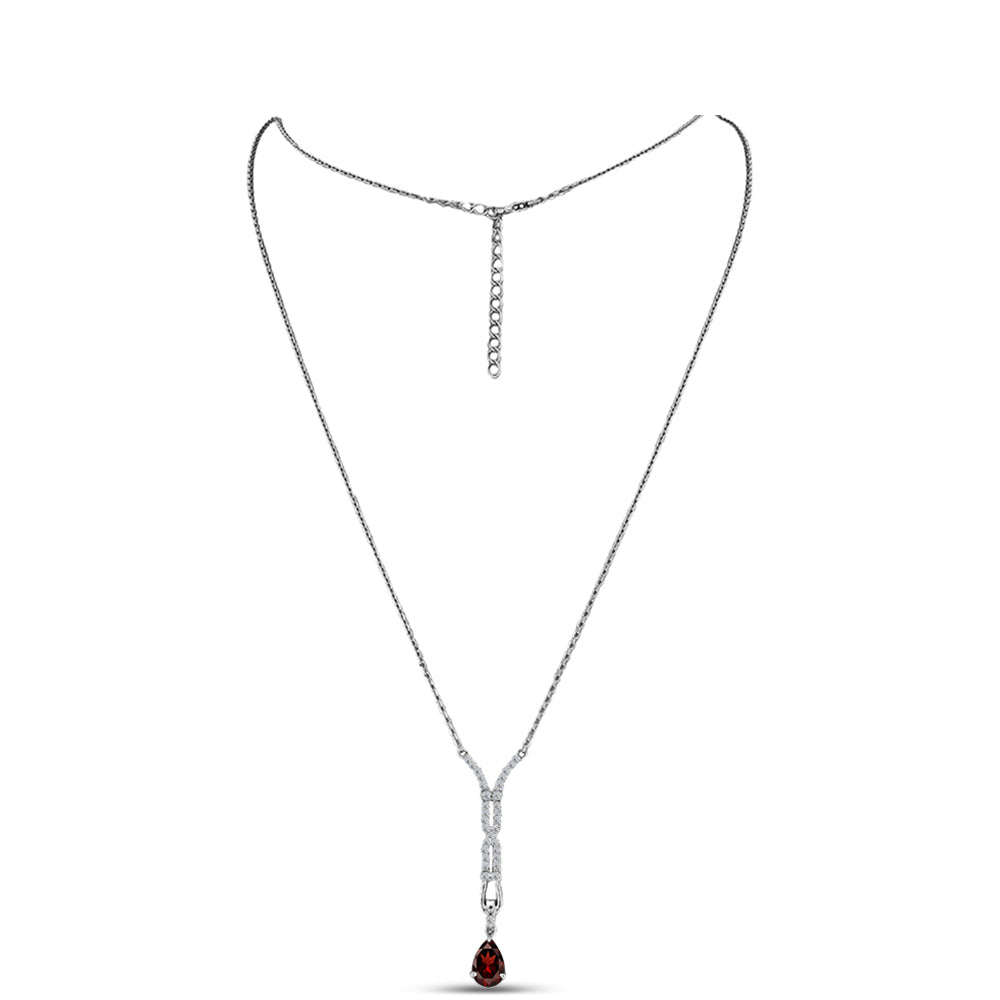Collar de Plata con Granate Barton y Topacio Blanco 1 